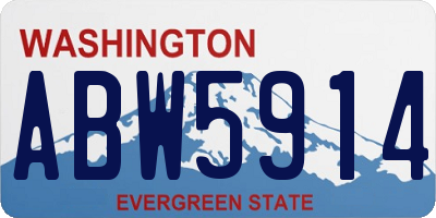 WA license plate ABW5914