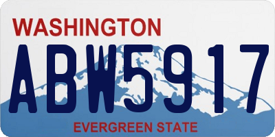 WA license plate ABW5917
