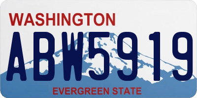 WA license plate ABW5919