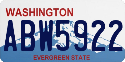 WA license plate ABW5922
