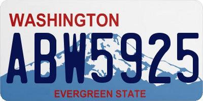 WA license plate ABW5925