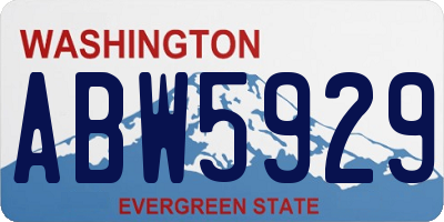 WA license plate ABW5929