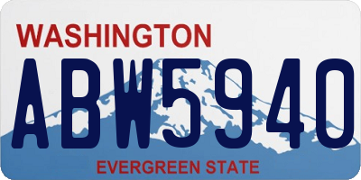 WA license plate ABW5940