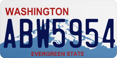 WA license plate ABW5954