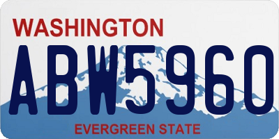 WA license plate ABW5960