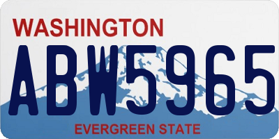 WA license plate ABW5965