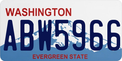 WA license plate ABW5966