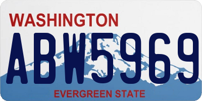 WA license plate ABW5969