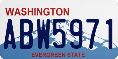 WA license plate ABW5971