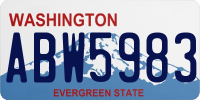 WA license plate ABW5983