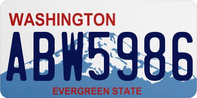 WA license plate ABW5986