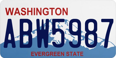 WA license plate ABW5987