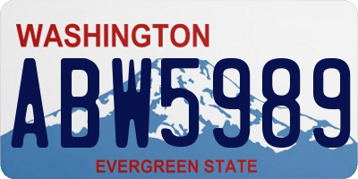 WA license plate ABW5989