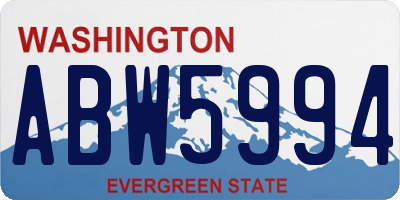 WA license plate ABW5994