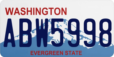WA license plate ABW5998
