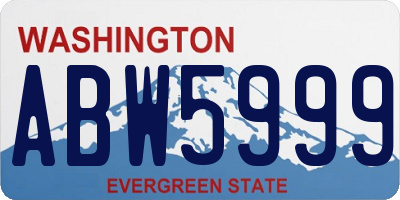 WA license plate ABW5999