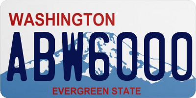 WA license plate ABW6000
