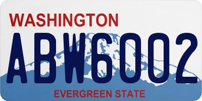 WA license plate ABW6002