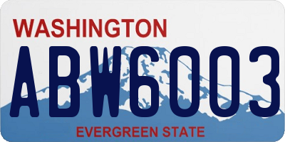 WA license plate ABW6003