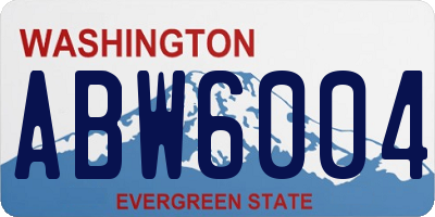 WA license plate ABW6004