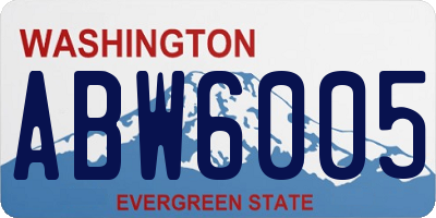 WA license plate ABW6005