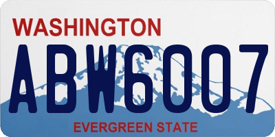 WA license plate ABW6007