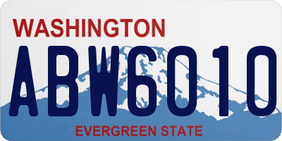 WA license plate ABW6010