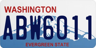 WA license plate ABW6011