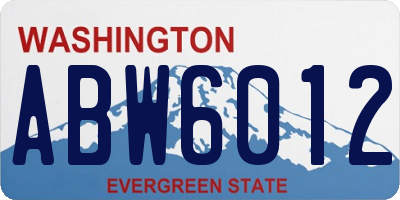 WA license plate ABW6012