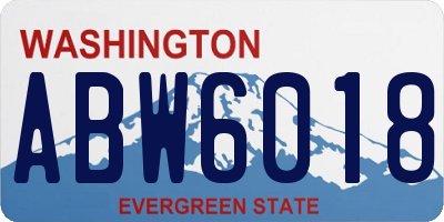 WA license plate ABW6018