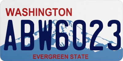 WA license plate ABW6023