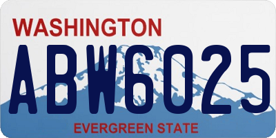 WA license plate ABW6025