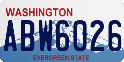 WA license plate ABW6026