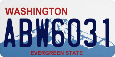 WA license plate ABW6031