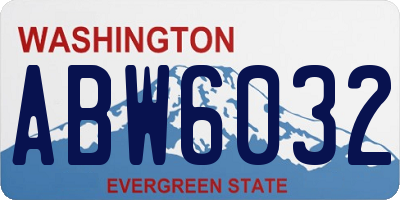 WA license plate ABW6032