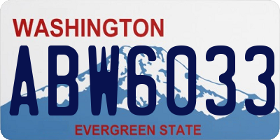 WA license plate ABW6033
