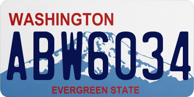 WA license plate ABW6034