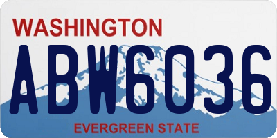 WA license plate ABW6036