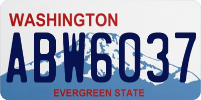 WA license plate ABW6037