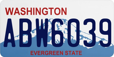 WA license plate ABW6039