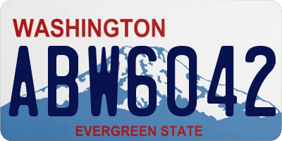 WA license plate ABW6042