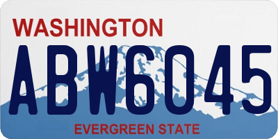 WA license plate ABW6045