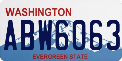 WA license plate ABW6063
