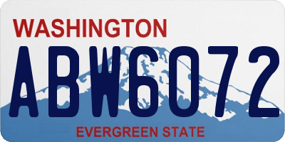 WA license plate ABW6072