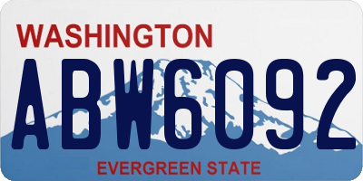 WA license plate ABW6092