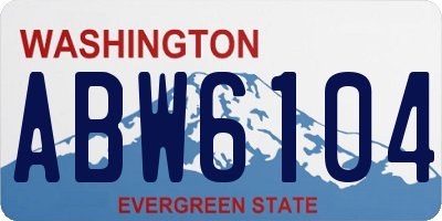 WA license plate ABW6104