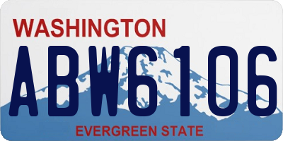 WA license plate ABW6106
