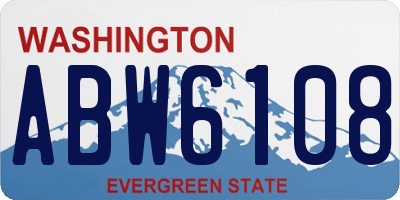 WA license plate ABW6108