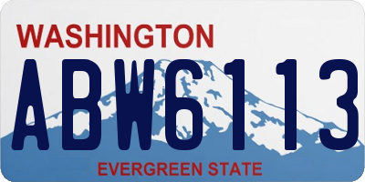 WA license plate ABW6113