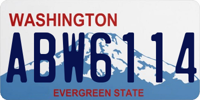 WA license plate ABW6114